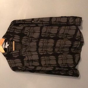 Silky green and black patterned Express shirt